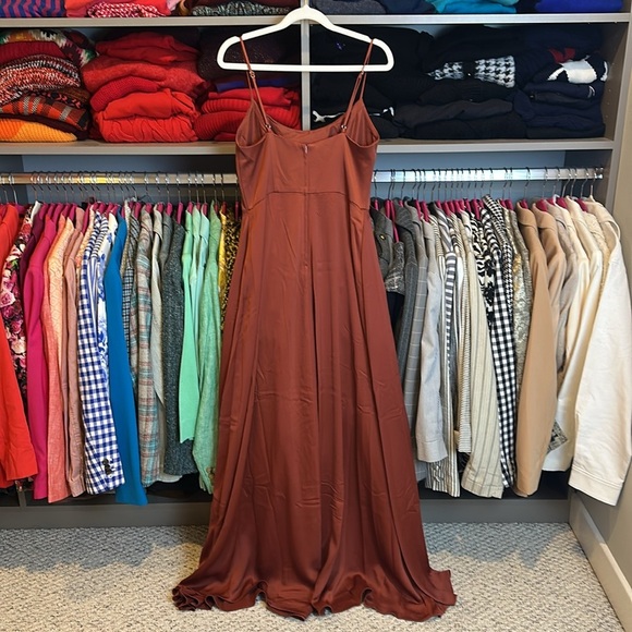 David’s Bridal Celebrate brown adjustable strap back zipper formal dress size 6 - Picture 3 of 3